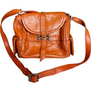 ANTHROPOLOGIE SHULER & SONS Crossbody Mini Duffle Bag in Tangerine